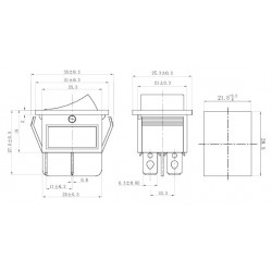 Interruttore rosso doppio 0-1 16A 250V a bilanciere T-max 85°C